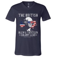 The British Blew A Thirteen Colony Lead 13 1776 4th Of July V-Neck T-Shirt