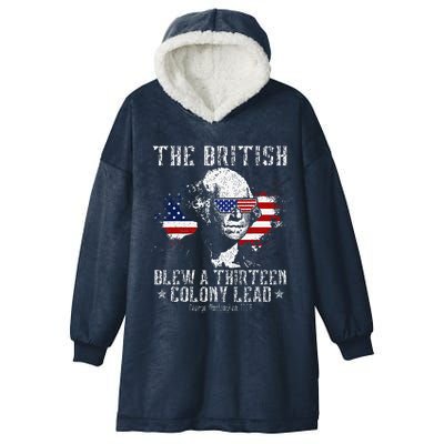 The British Blew A Thirteen Colony Lead 13 1776 4th Of July Hooded Wearable Blanket