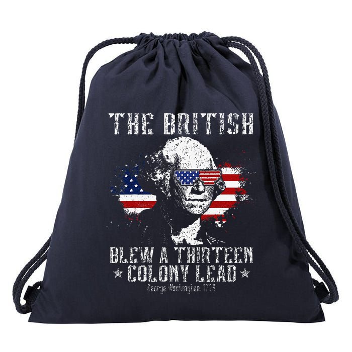 The British Blew A Thirteen Colony Lead 13 1776 4th Of July Drawstring Bag