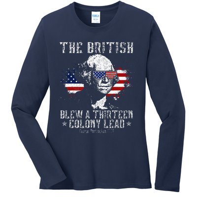 The British Blew A Thirteen Colony Lead 13 1776 4th Of July Ladies Long Sleeve Shirt