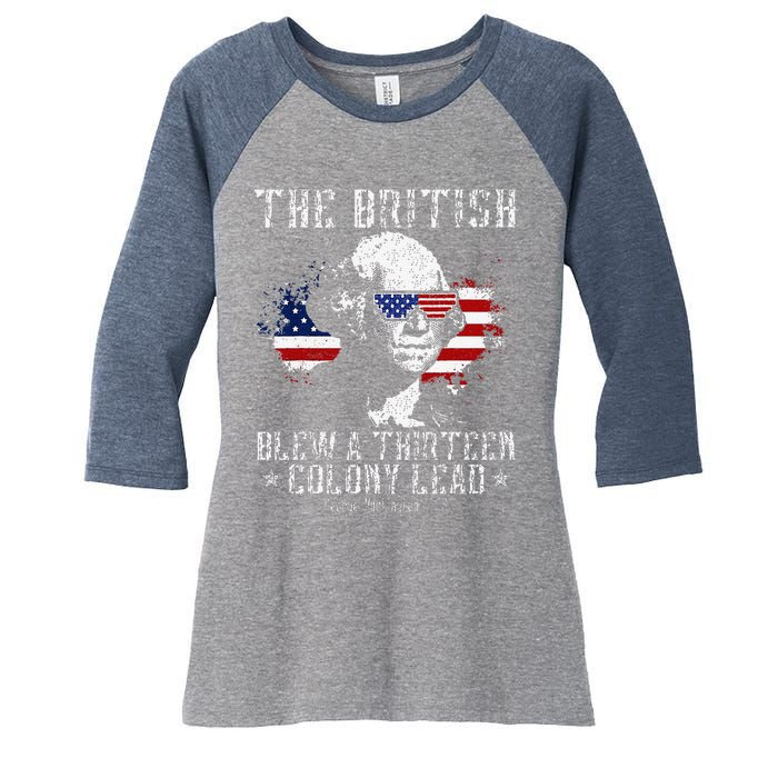 The British Blew A Thirteen Colony Lead 13 1776 4th Of July Women's Tri-Blend 3/4-Sleeve Raglan Shirt