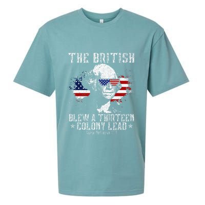 The British Blew A Thirteen Colony Lead 13 1776 4th Of July Sueded Cloud Jersey T-Shirt