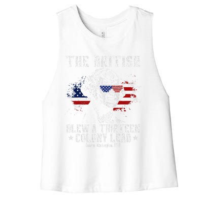 The British Blew A Thirteen Colony Lead 13 1776 4th Of July Women's Racerback Cropped Tank