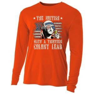 The British Blew A 13 Colony Lead 4th Of July Us Flag Cooling Performance Long Sleeve Crew