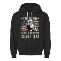 The British Blew A 13 Colony Lead 4th Of July Us Flag Garment-Dyed Fleece Hoodie