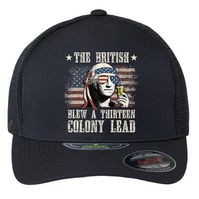 The British Blew A 13 Colony Lead 4th Of July Us Flag Flexfit Unipanel Trucker Cap