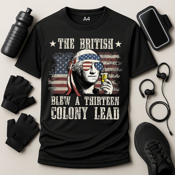 The British Blew A 13 Colony Lead 4th Of July Us Flag Performance Shirt