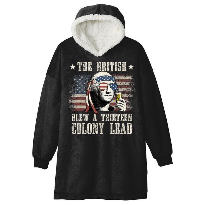 The British Blew A 13 Colony Lead 4th Of July Us Flag Hooded Wearable Blanket