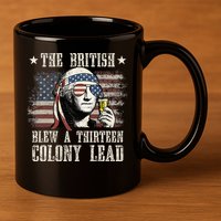 The British Blew A 13 Colony Lead 4th Of July Us Flag 11oz C Handle Ceramic Mug
