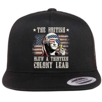 The British Blew A 13 Colony Lead 4th Of July Us Flag Flatbill Hat