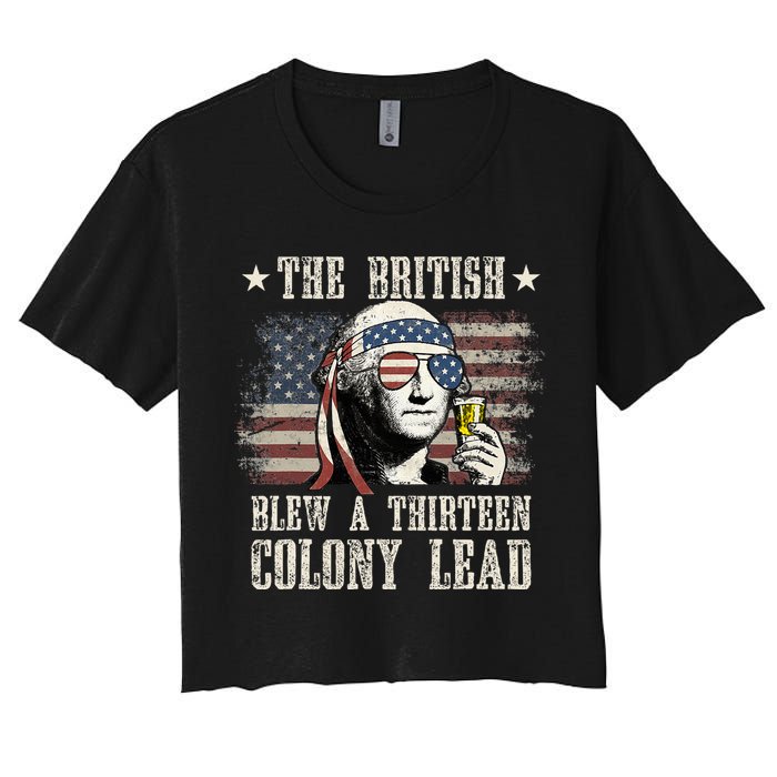 The British Blew A 13 Colony Lead 4th Of July Us Flag Crop Top