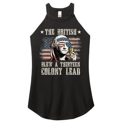 The British Blew A 13 Colony Lead 4th Of July Us Flag Women's Perfect Tri Rocker Tank