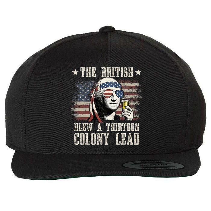 The British Blew A 13 Colony Lead 4th Of July Us Flag Wool Snapback Cap