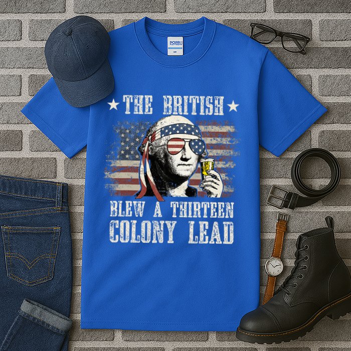The British Blew A 13 Colony Lead 4th Of July Us Flag Tall T-Shirt