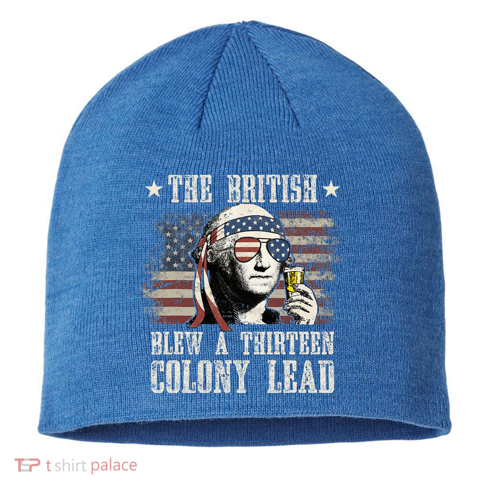 The British Blew A 13 Colony Lead 4th Of July Us Flag Sustainable Beanie