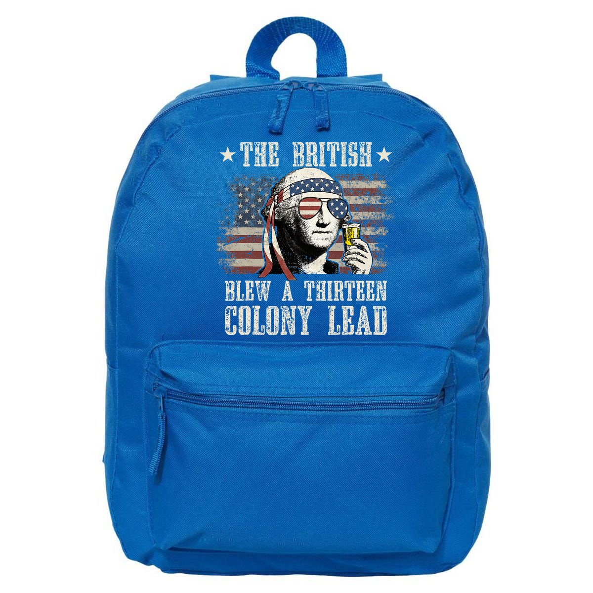 The British Blew A 13 Colony Lead 4th Of July Us Flag 16 in Basic Backpack