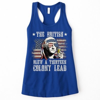 The British Blew A 13 Colony Lead 4th Of July Us Flag Womens Tank Top