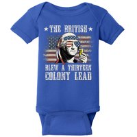 The British Blew A 13 Colony Lead 4th Of July Us Flag Baby Bodysuit