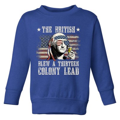 The British Blew A 13 Colony Lead 4th Of July Us Flag Toddler Sweatshirt