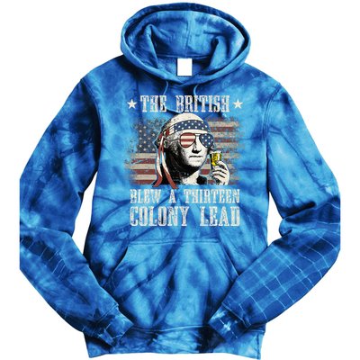 The British Blew A 13 Colony Lead 4th Of July Us Flag Tie Dye Hoodie
