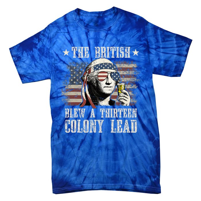 The British Blew A 13 Colony Lead 4th Of July Us Flag Tie-Dye T-Shirt