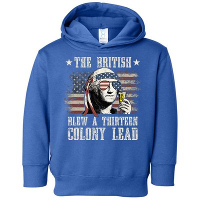 The British Blew A 13 Colony Lead 4th Of July Us Flag Toddler Hoodie