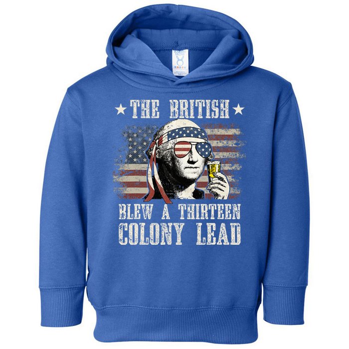 The British Blew A 13 Colony Lead 4th Of July Us Flag Toddler Hoodie
