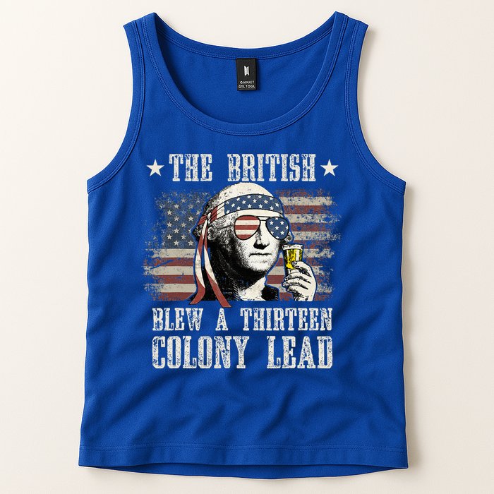 The British Blew A 13 Colony Lead 4th Of July Us Flag Tank Top