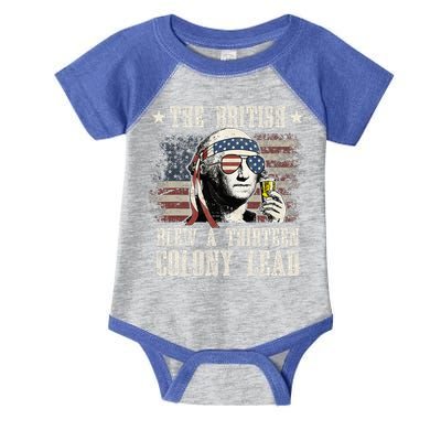 The British Blew A 13 Colony Lead 4th Of July Us Flag Infant Baby Jersey Bodysuit