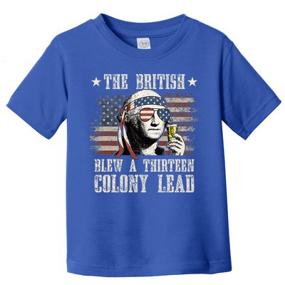 The British Blew A 13 Colony Lead 4th Of July Us Flag Toddler T-Shirt