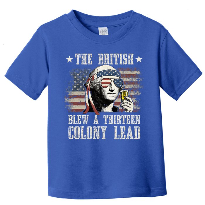 The British Blew A 13 Colony Lead 4th Of July Us Flag Toddler T-Shirt