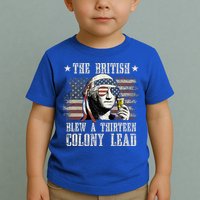 The British Blew A 13 Colony Lead 4th Of July Us Flag Toddler T-Shirt