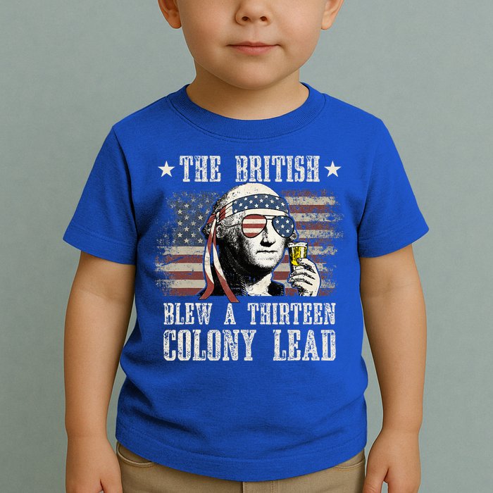 The British Blew A 13 Colony Lead 4th Of July Us Flag Toddler T-Shirt