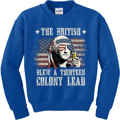 The British Blew A 13 Colony Lead 4th Of July Us Flag Kids Sweatshirt