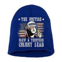 The British Blew A 13 Colony Lead 4th Of July Us Flag Short Acrylic Beanie