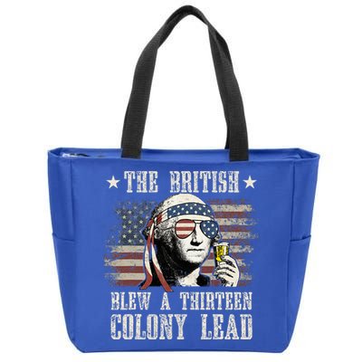 The British Blew A 13 Colony Lead 4th Of July Us Flag Zip Tote Bag