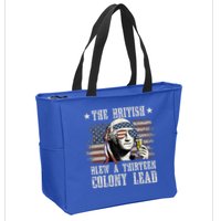 The British Blew A 13 Colony Lead 4th Of July Us Flag Zip Tote Bag