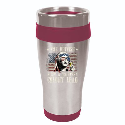 The British Blew A 13 Colony Lead 4th Of July Us Flag 16oz Travel Tumbler