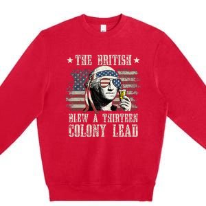 The British Blew A 13 Colony Lead 4th Of July Us Flag Premium Crewneck Sweatshirt