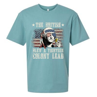 The British Blew A 13 Colony Lead 4th Of July Us Flag Sueded Cloud Jersey T-Shirt