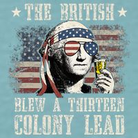 The British Blew A 13 Colony Lead 4th Of July Us Flag Sueded Cloud Jersey T-Shirt