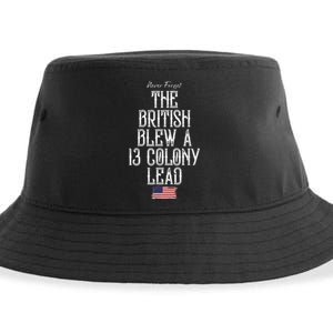 The British Blew A 13 Colony Lead Funny 4th Of July Funny Sustainable Bucket Hat