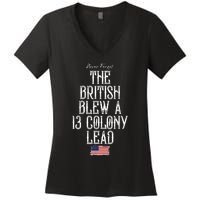 The British Blew A 13 Colony Lead Funny 4th Of July Funny Women's V-Neck T-Shirt