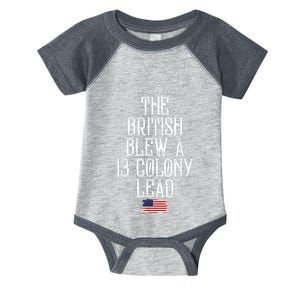 The British Blew A 13 Colony Lead Funny 4th Of July Funny Infant Baby Jersey Bodysuit