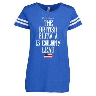 The British Blew A 13 Colony Lead Funny 4th Of July Funny Enza Ladies Jersey Football T-Shirt