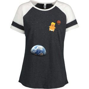 Trump Baby Blimp Balloon Mars Mission Space Force Enza Ladies Jersey Colorblock Tee