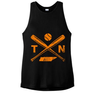 Tennessee Baseball Bats & Ball Classic Baseball Player Ladies PosiCharge Tri-Blend Wicking Tank