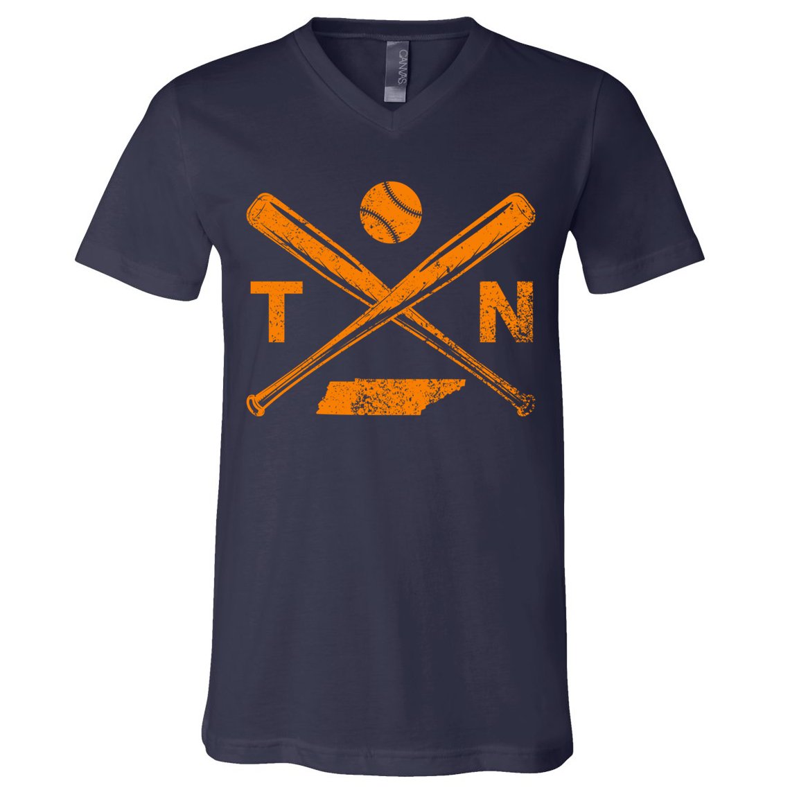 Tennessee Baseball Bats & Ball Classic Baseball Player V-Neck T-Shirt