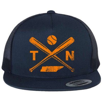 Tennessee Baseball Bats & Ball Classic Baseball Player Flat Bill Trucker Hat