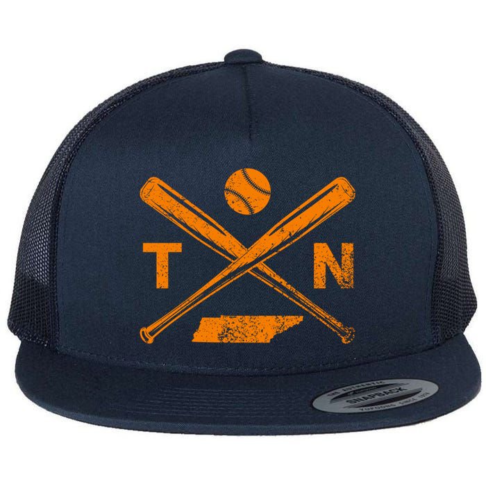 Tennessee Baseball Bats & Ball Classic Baseball Player Flat Bill Trucker Hat